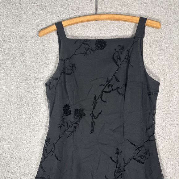 VNTG Helene Blake Women’s Dress Size M Layered Chiffon Velvet Burnout Whimsigoth - Picture 2 of 14